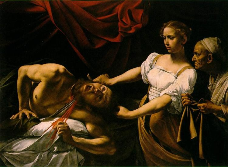 카라바조의 <홀로페르네스의 목을 치는 유디트(Judith Beheading Holofernes)>(1598~1599) *출처: WikiArt