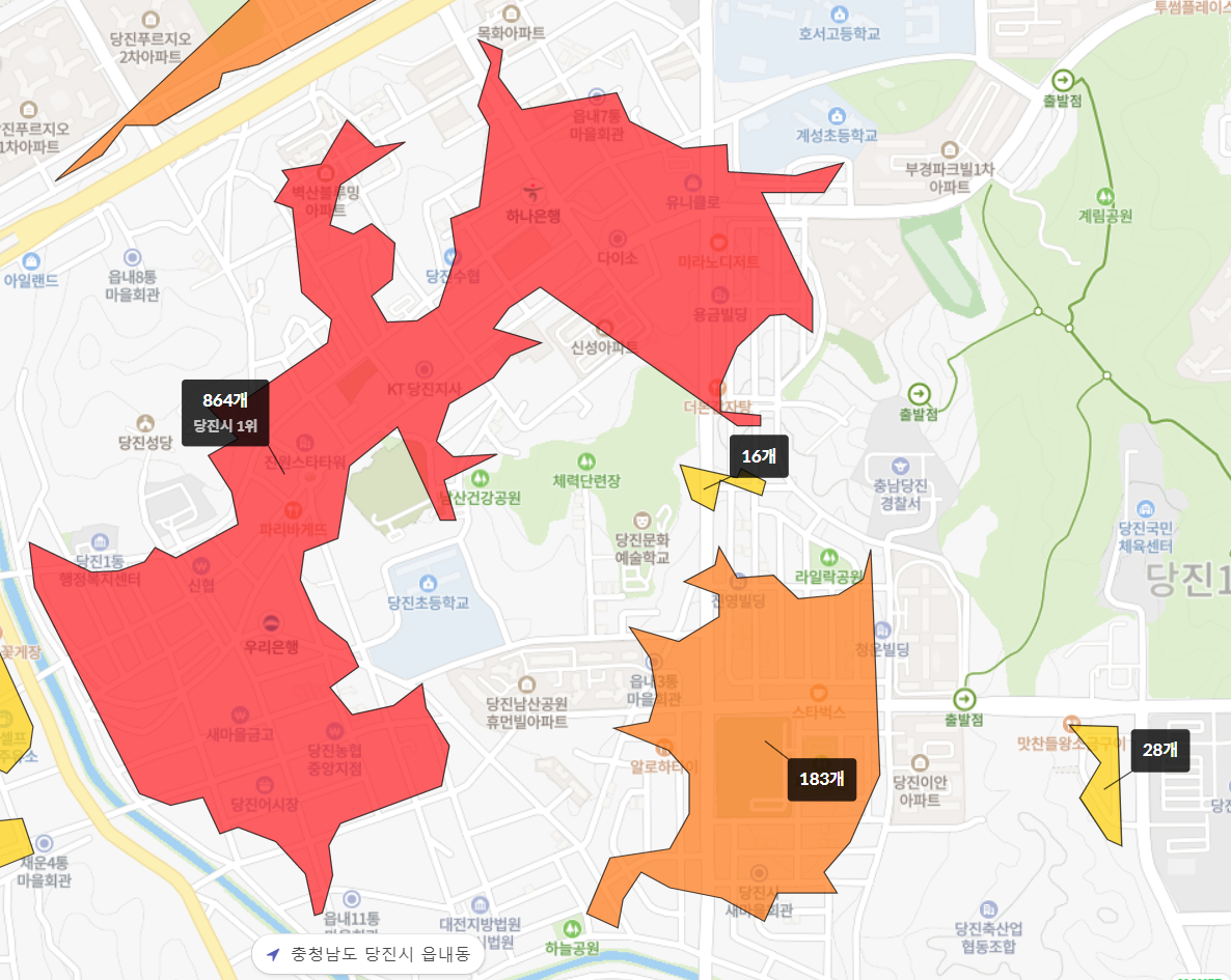 [그림 1-2] 읍내동 상권 규모