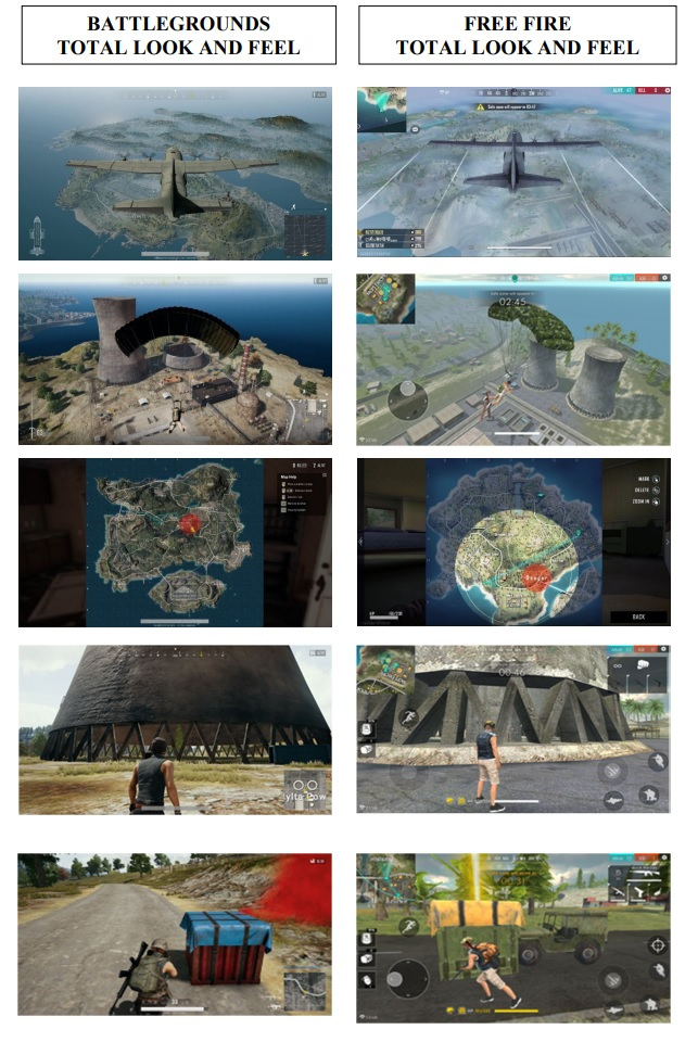 배틀 그라운드와 프리 파이어 비교 이미지