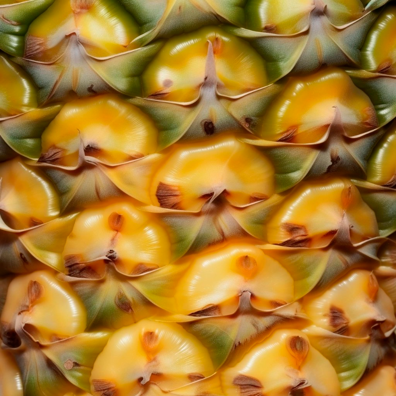 flat pineapple skin, closeup