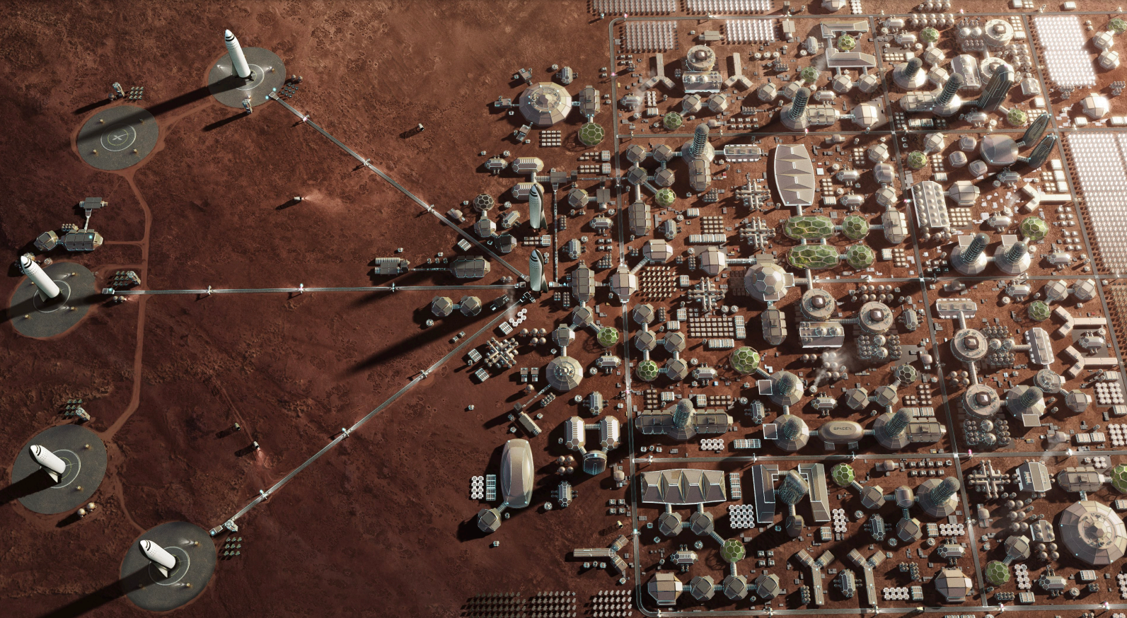 스페이스X가 꿈꾸는 화성 거주 공동체의 모습 (사진 출처: 스페이스X)