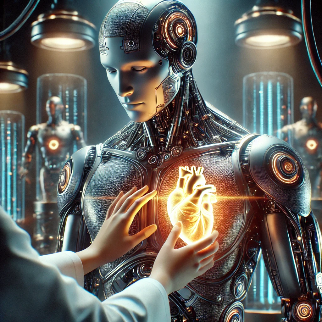 [Dalle로 만든 로봇 이미지. LLM이라는, 언어를 이해하는 심장이 장착되어 있다.]