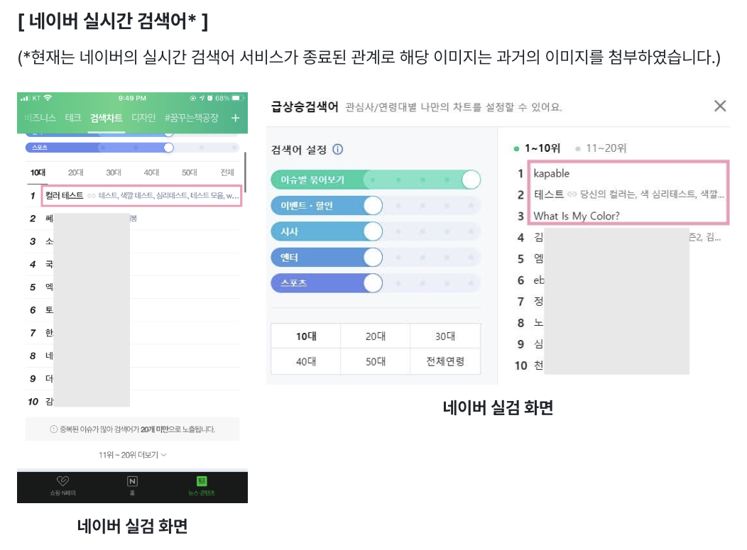 네이버 실검 존재 당시 1위