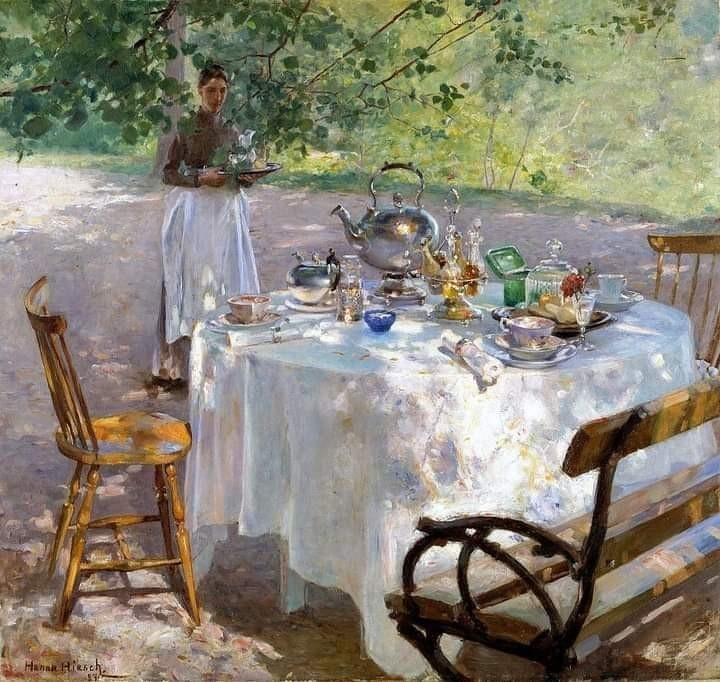 한나 파울리(Hanna Pauli)-아침식사 시간(Breakfast Time, Frukostdags), 87 x 91cm, 유화, 1887