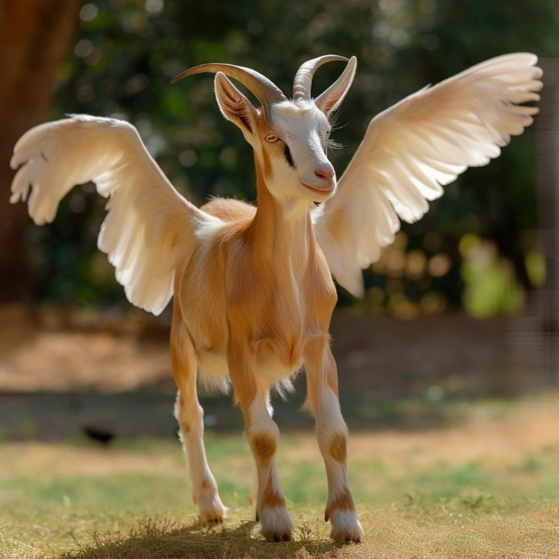 a goat who has wings