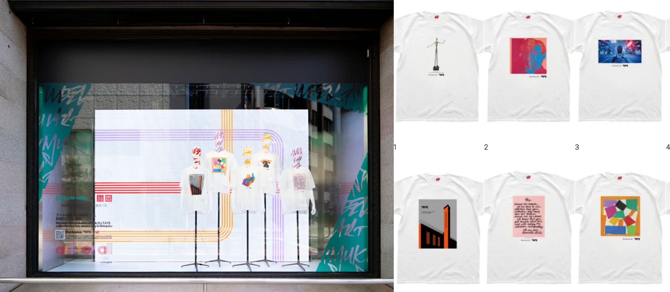 유니클로는 지난 8월 16일부터 4일간, 신쥬쿠 이세탄 백화점에서 영국 뮤지움 '태이트모던'과 협업으로 '신쥬쿠 아트 위크'를 진행, 동시에 새로운 라인업의 UT로서 'art for all' 시리즈를 선보였어요.