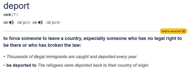 출처: https://dictionary.cambridge.org/ko/사전/영어/deport