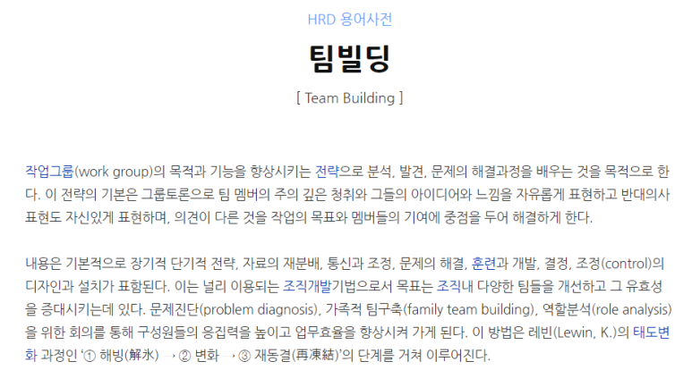 출처 : (Human Resource Development)HRD용어사전