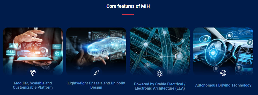 MIH 플랫폼의 주요 특징. 일단 계획은 그럴싸합니다 (출처: Foxconn)