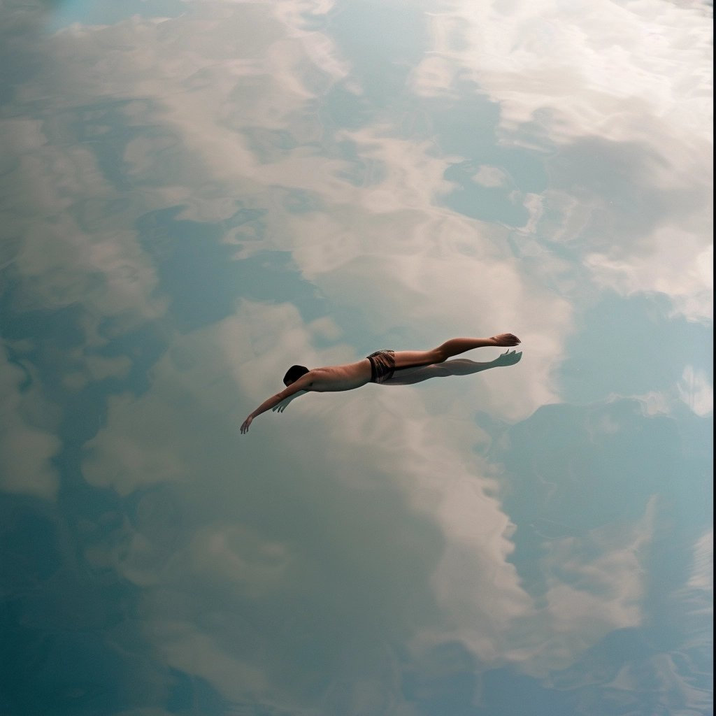 otherworldly, a swimmer in the sky