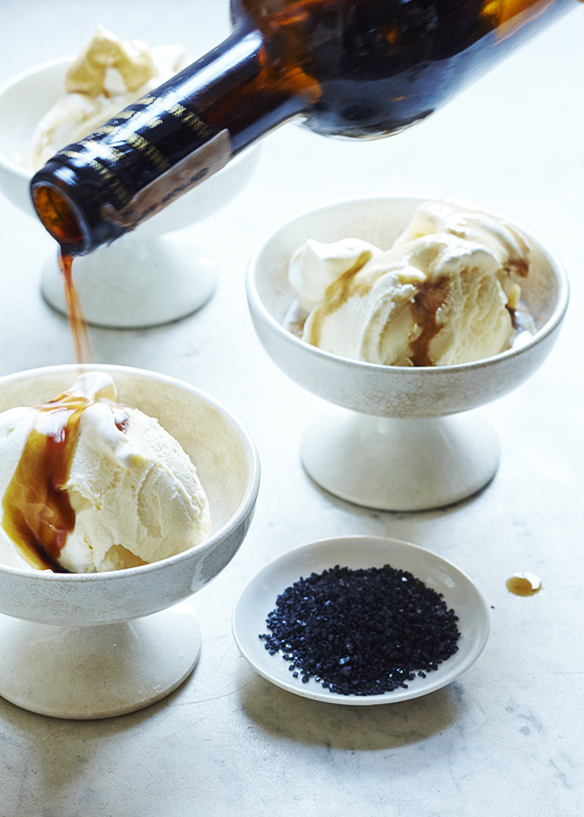 Vanilla Ice Cream with Pedro Ximénezz and Black Sea Salt