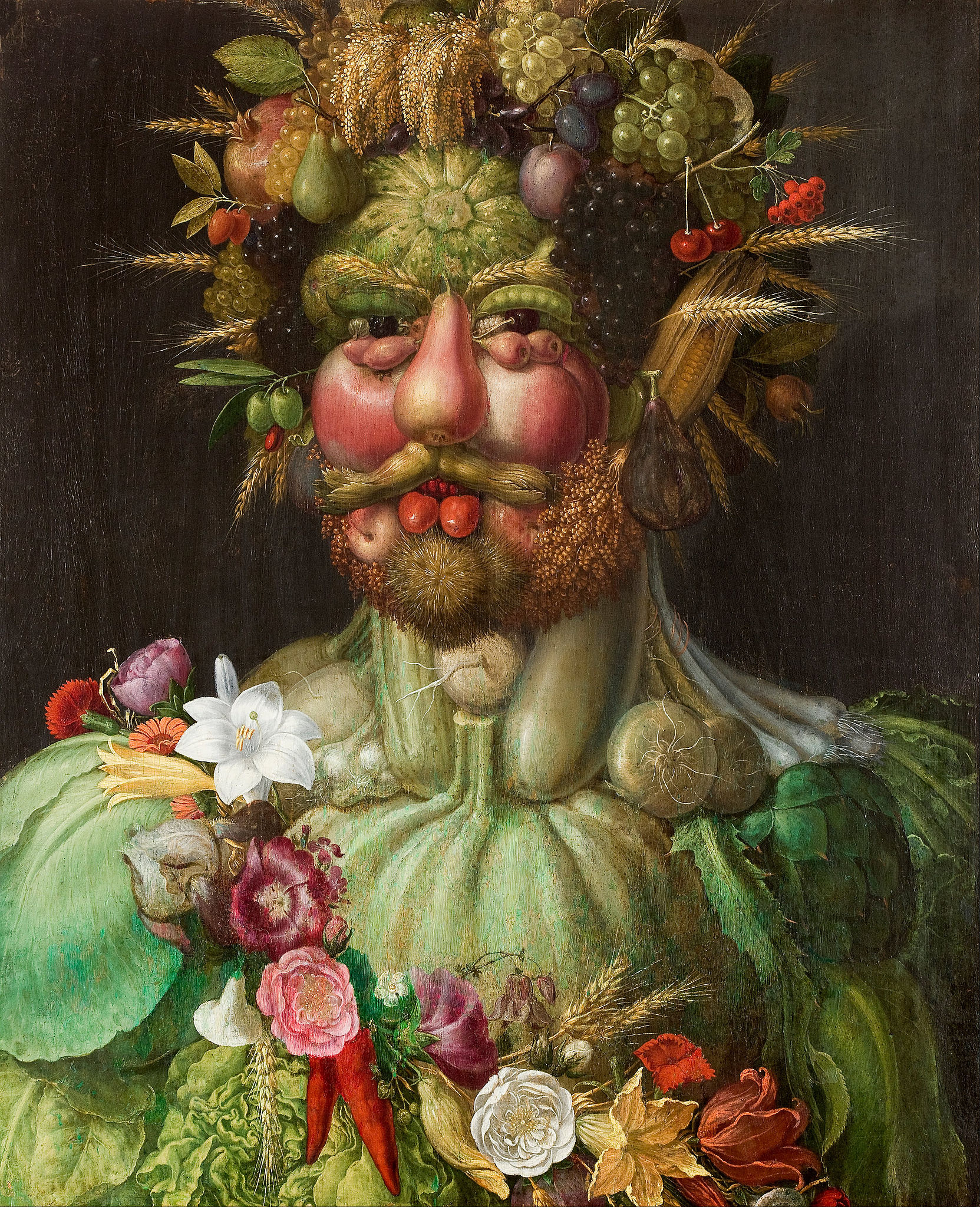 [이미지 1] 주세페 아르침볼도(Giuseppe Arcimboldo) <계절의 신, 베르툼누스> 초상화(1591)