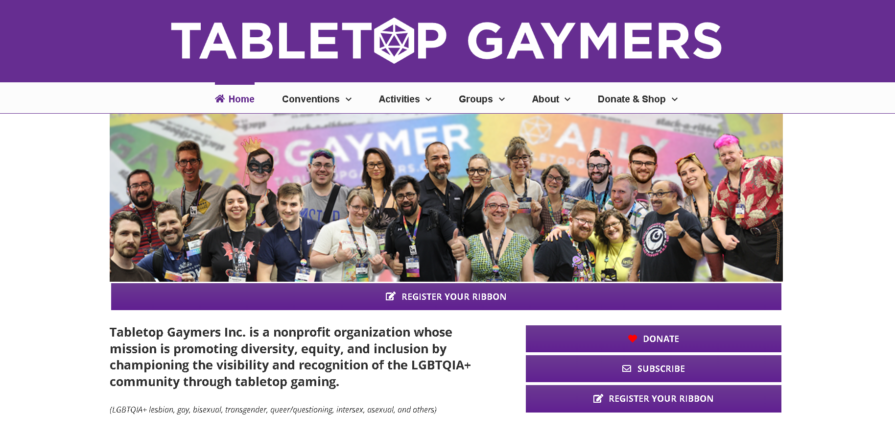 Tabletopgaymers.org 홈페이지