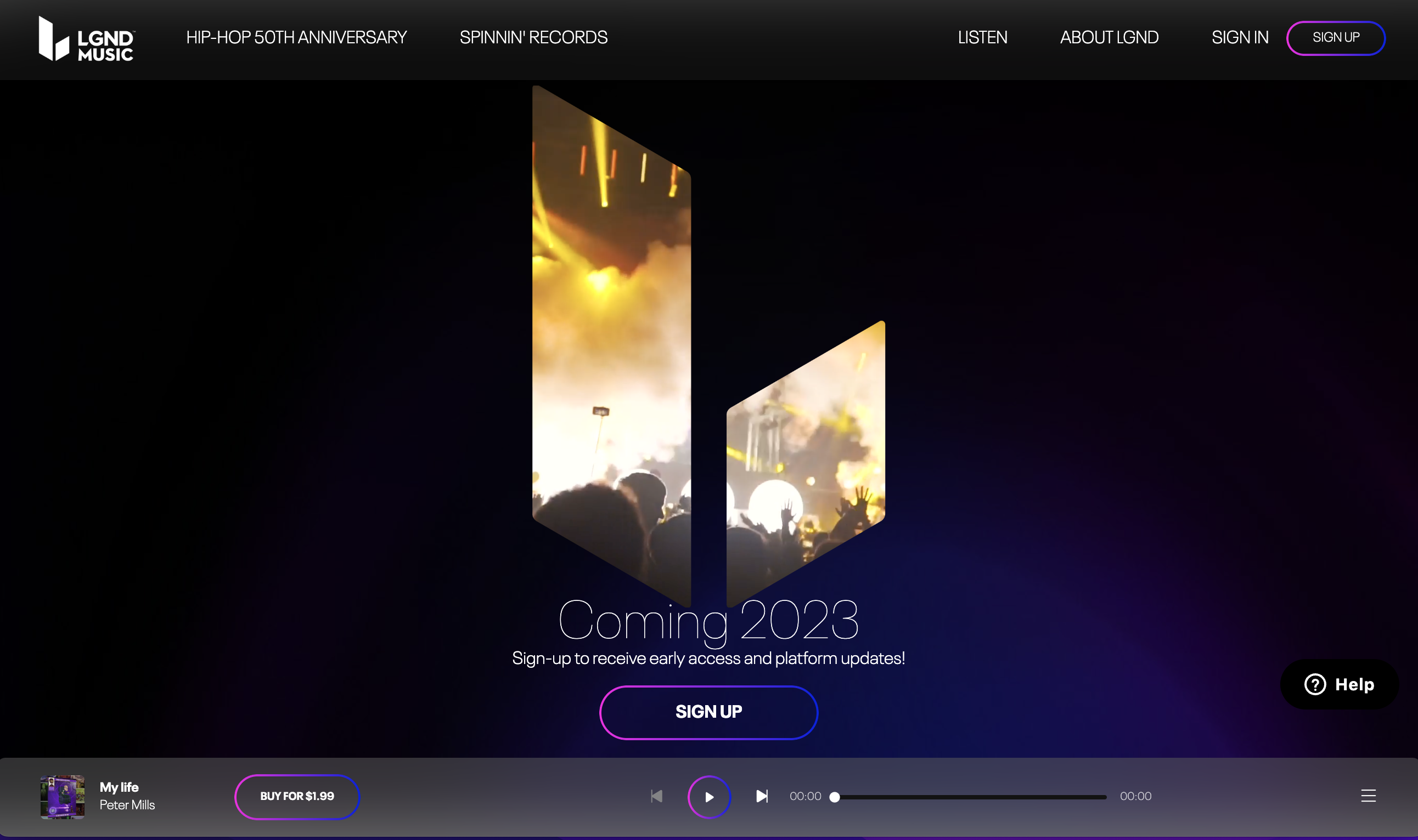 LGND MUSIC 메인 페이지