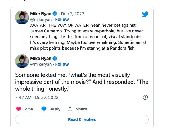 허핑턴 포스트, 배니티 페어 등에서 활동하는 작가 Mike Ryan의 트윗. 