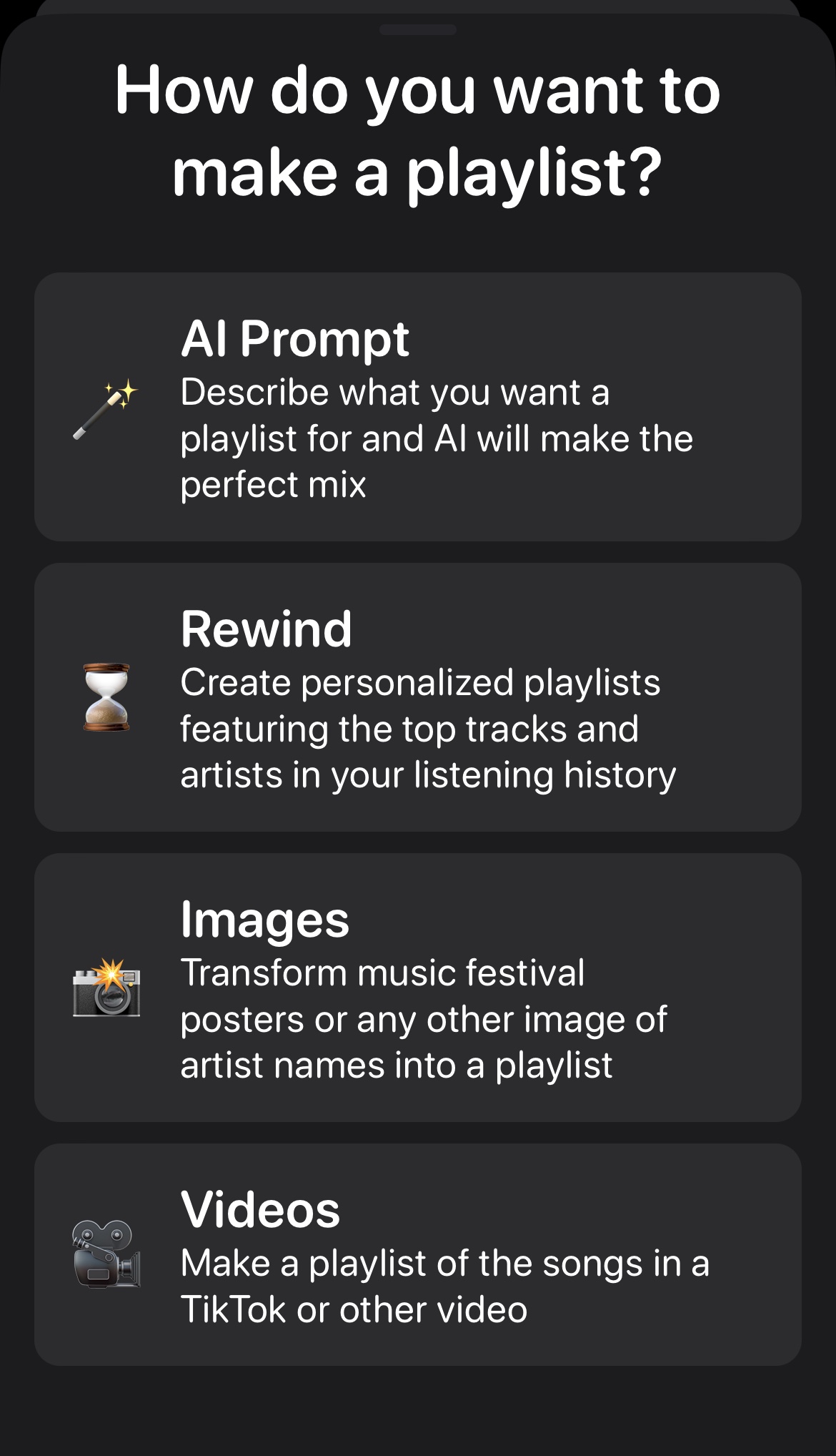 PlaylistAI 어플 스크린샷 