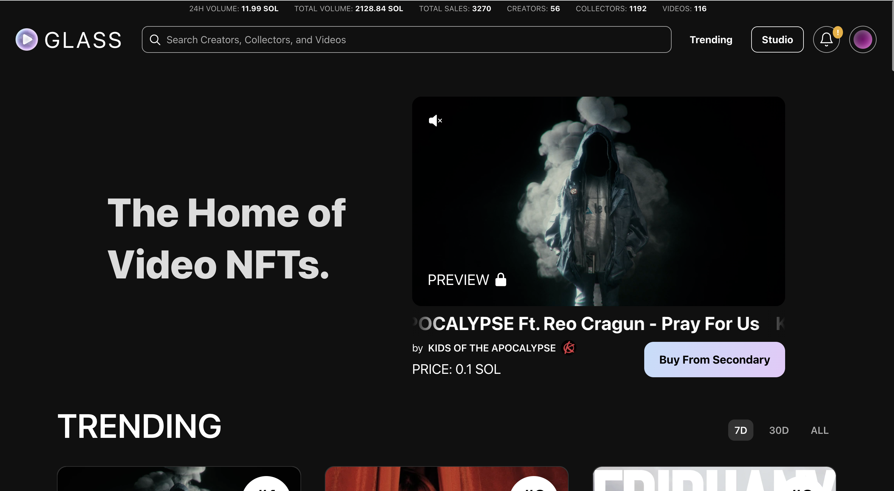 Glass 메인페이지