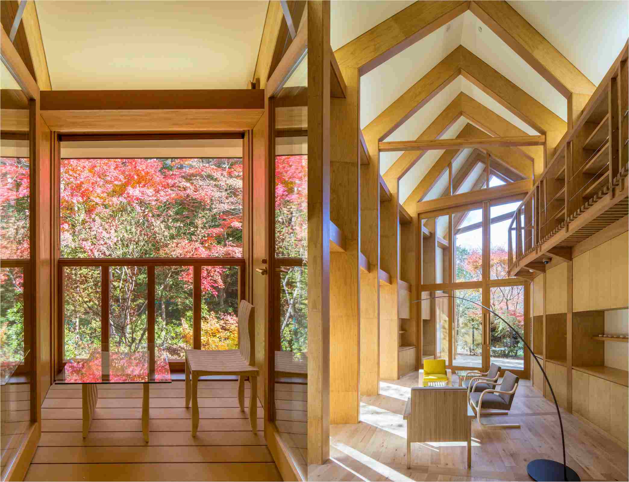1호관 내부에서의 풍경. 일본 전통 주택에서 '창'은 자연을 집 안으로 들인다는 의미를 가져요.