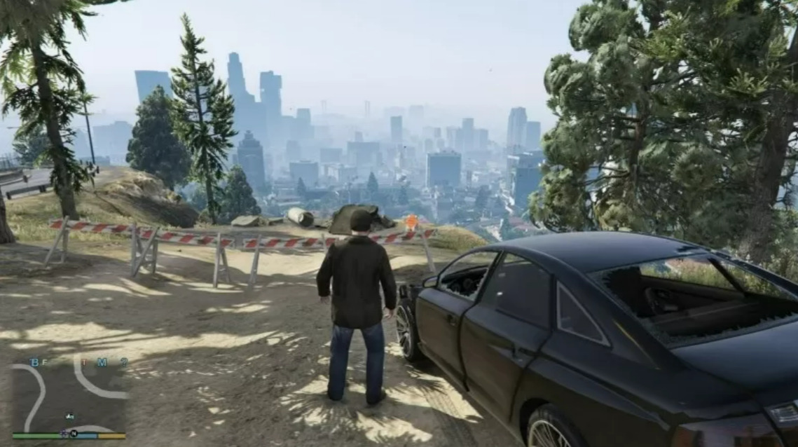 게임 GTA 5 (Grand Theft Auto 5)의 시뮬레이션 화면 (사진 출처: Techspot)