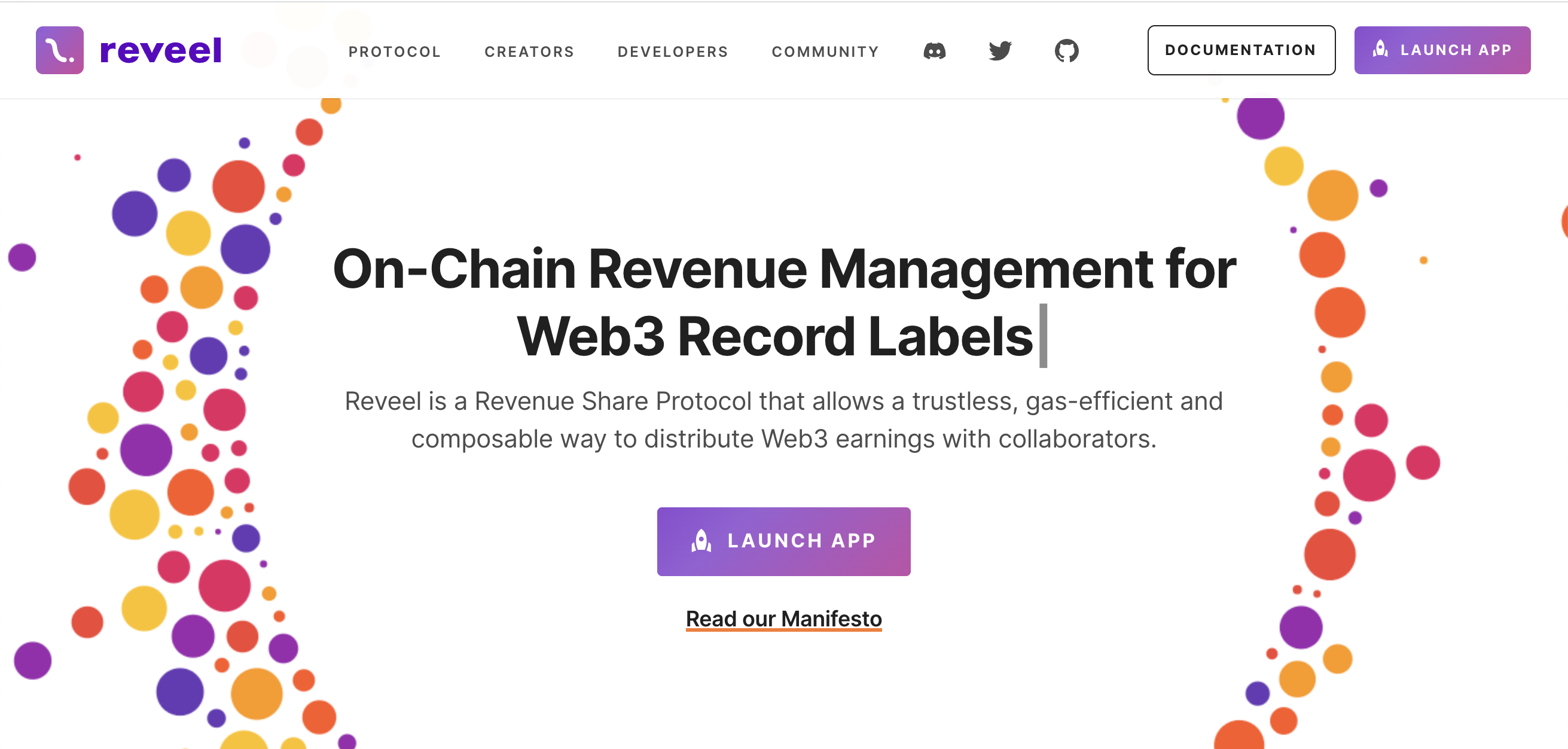 Reveel 메인 페이지