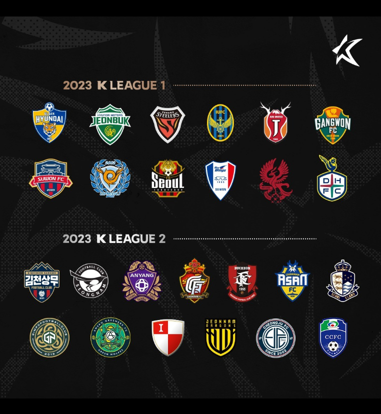   2023 시즌 K리그 1, 2 참가팀 (출처=K리그 공식 인스타그램) 