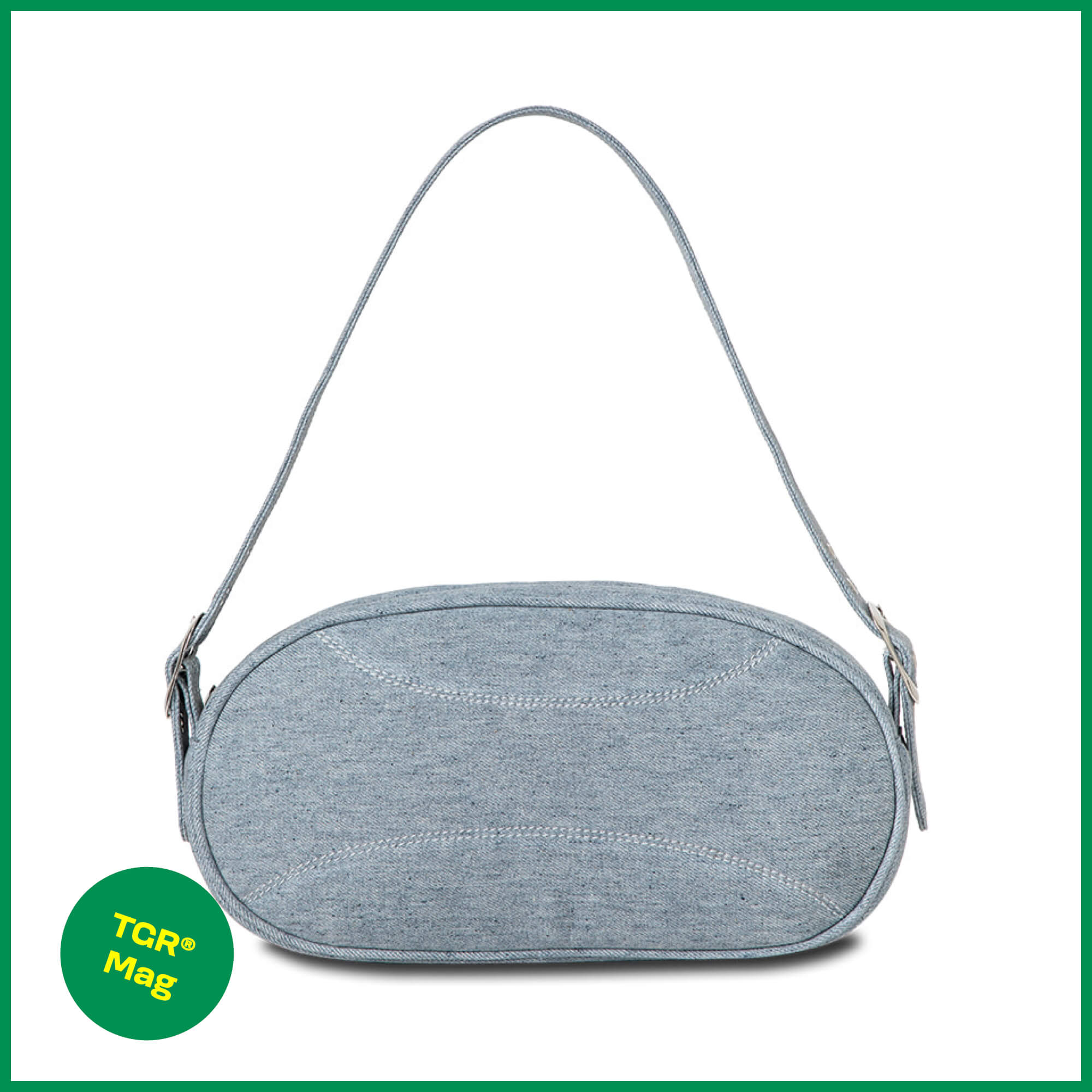 muwm 'Recycled Puff-Up Buckle Bag with TEXGOROUND® Recycled Denim, Spring 2023