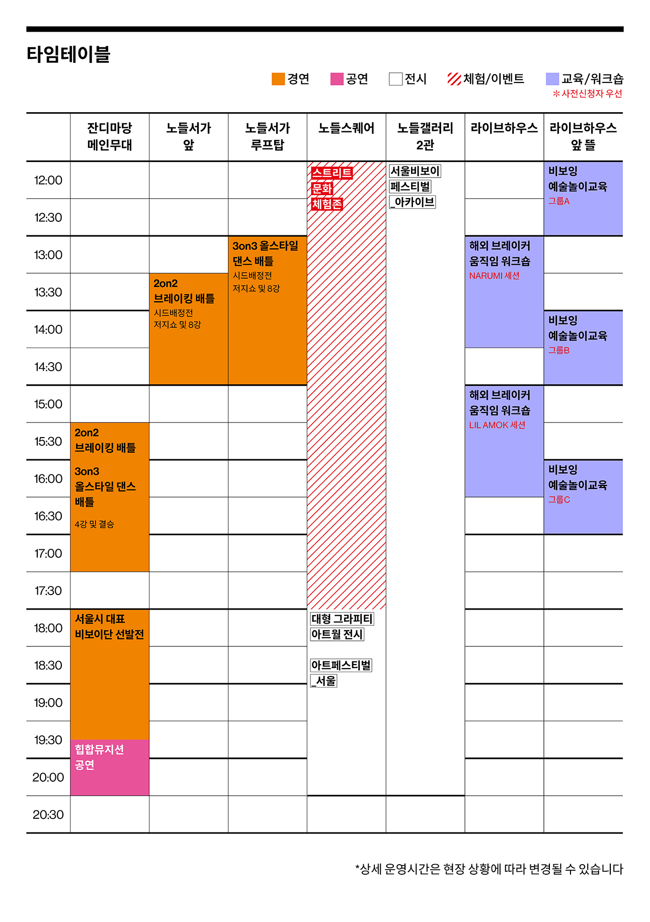 2023 서울비보이페스티벌 프로그램 (출처=서울문화재단)