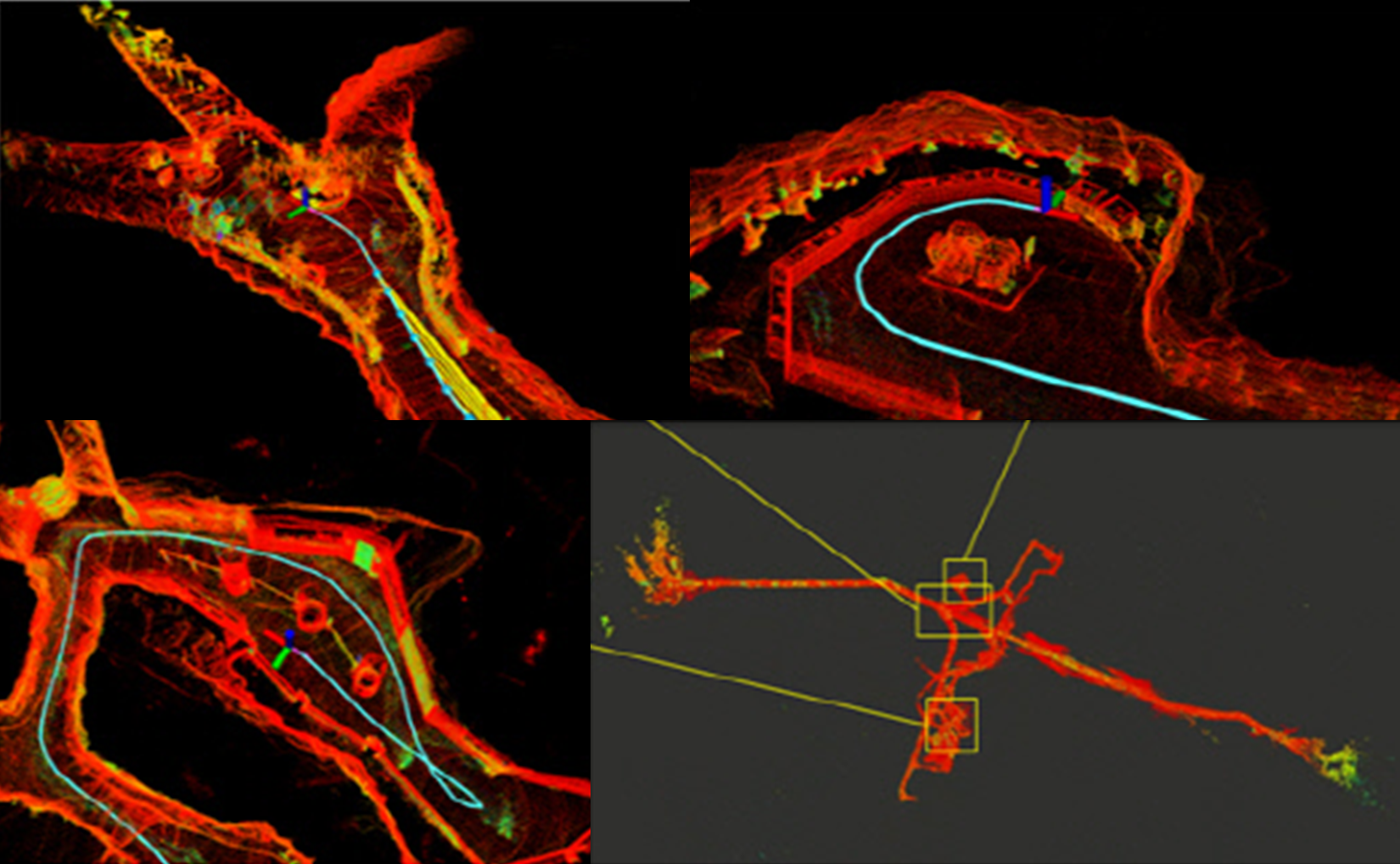 광명동굴에서 자율터널탐사로봇이 라이다로 생성한 3D 지도