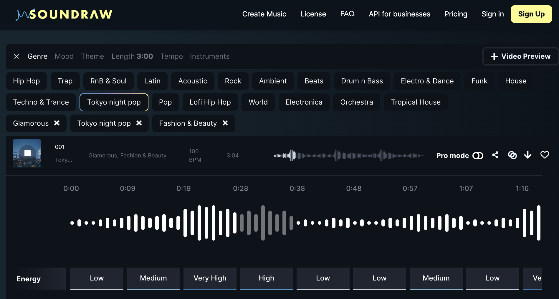 Soundraw 옵션 추가