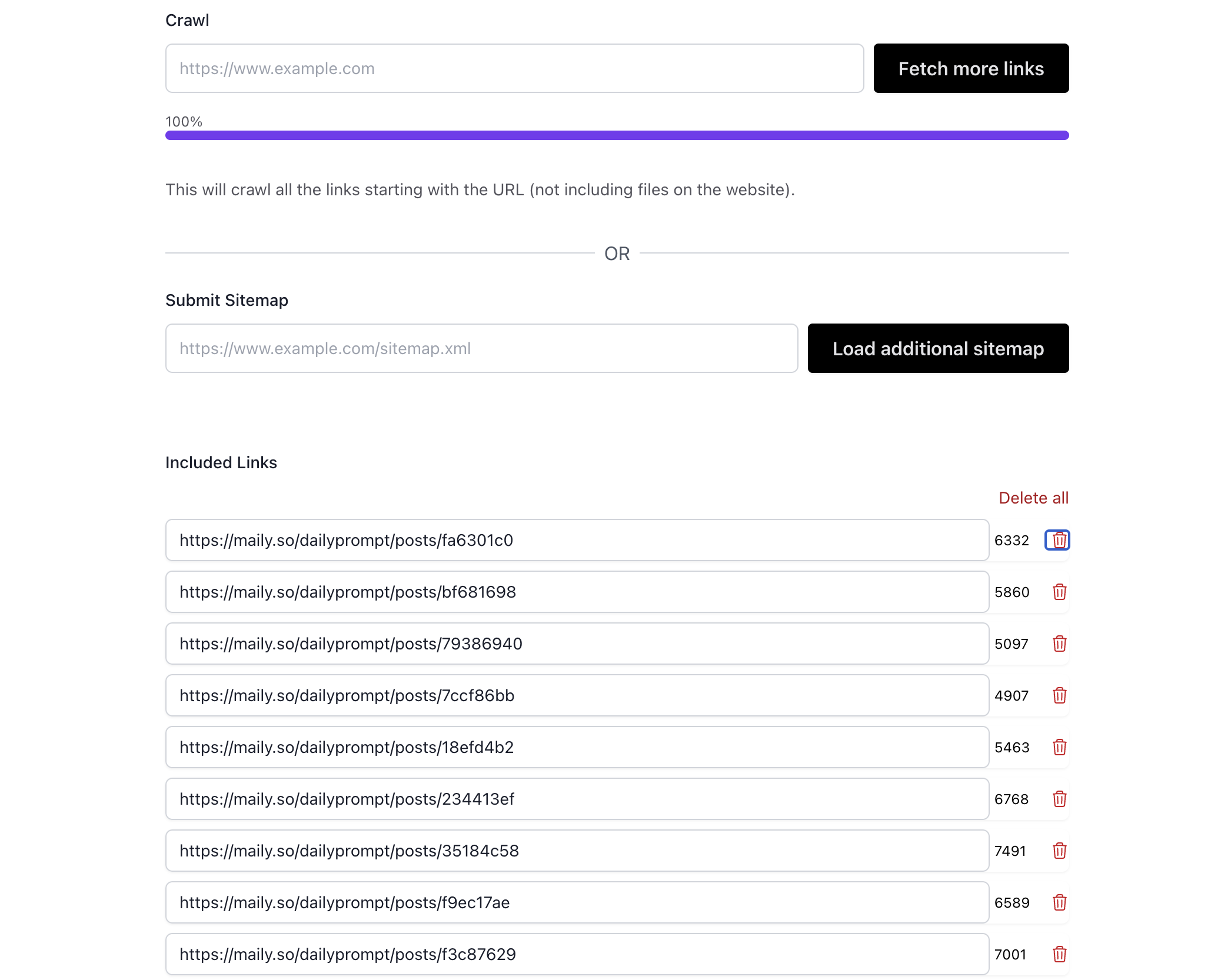 Chatbase 웹사이트 주소로 학습시키기