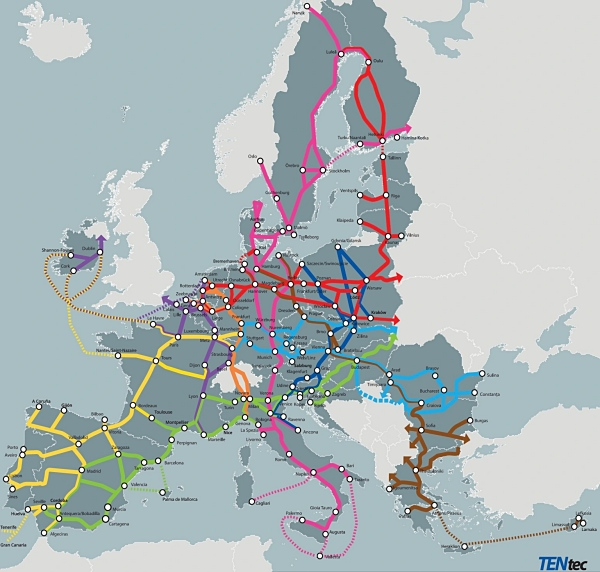 유럽 횡단 운송 네트워크(TEN-T) [사진: 유럽연합 집행위원회]