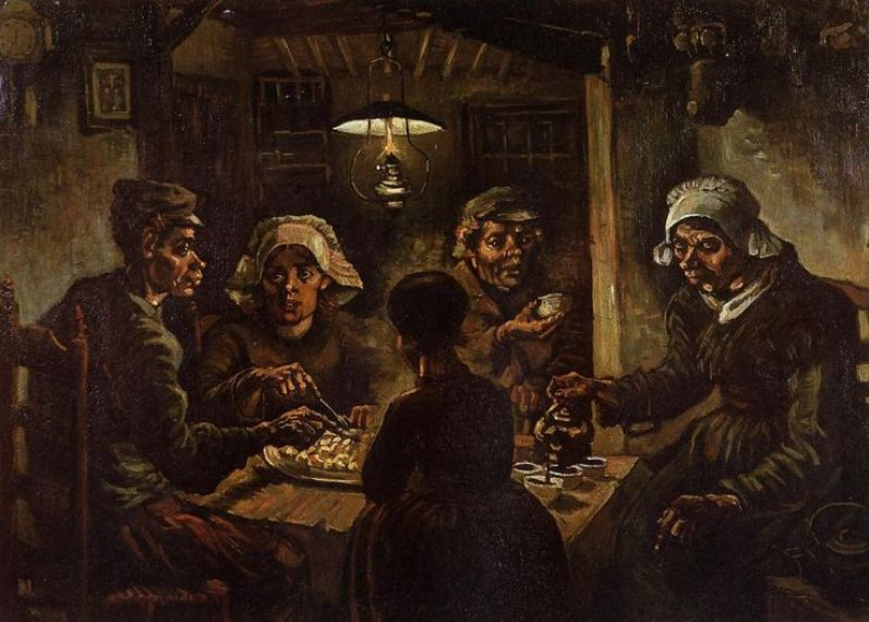 노동자의 삶을 그린 가장 대표적인 고흐의 작품 ‘감자 먹는 사람들’(1885)  
