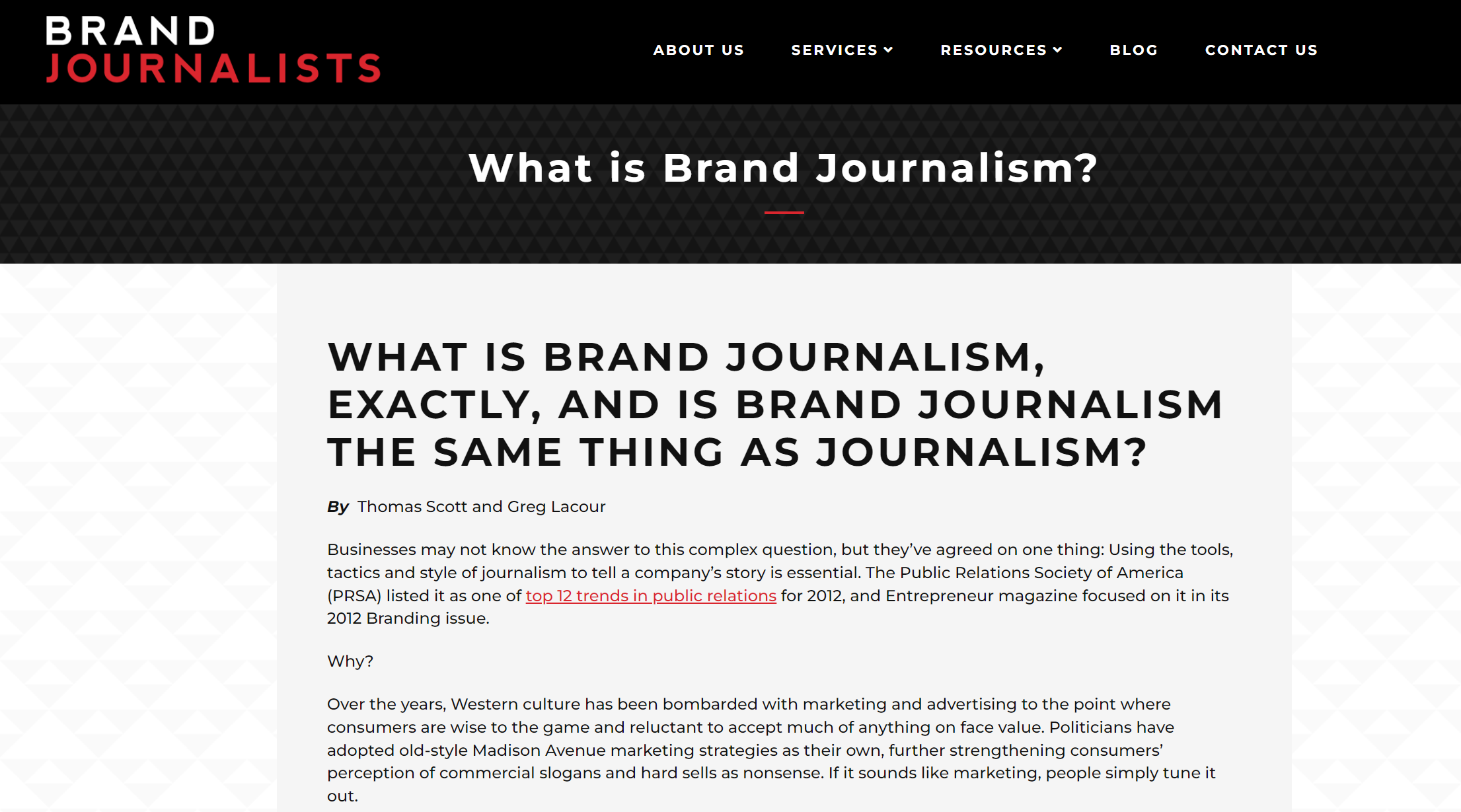 저널리즘과 브랜드 저널리즘은 비슷하지만 다르다. (출처 : BRAND JOURNALISTS)
