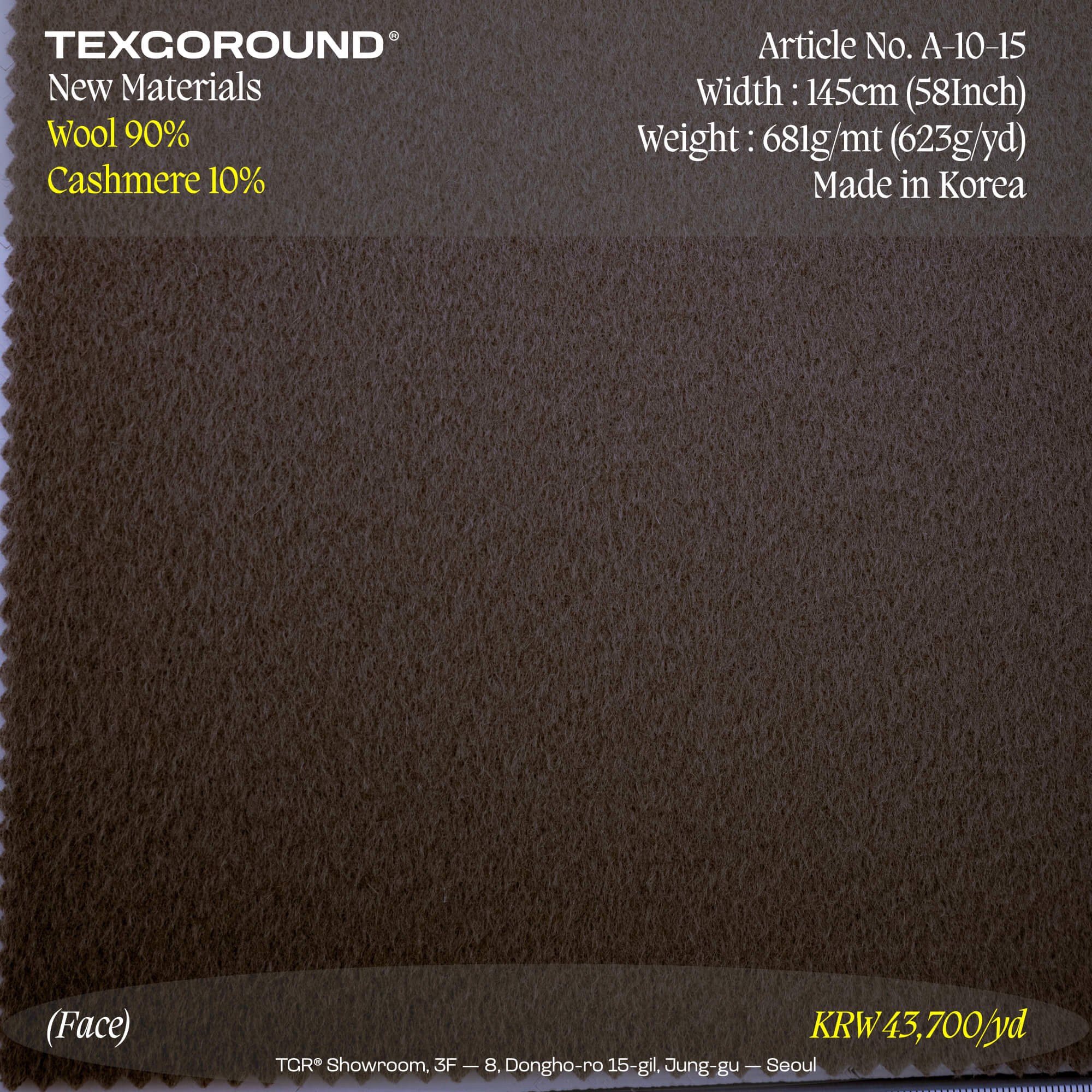 TEXGOROUND® New Materials (3) - Wool 90%, Cashmere 10%