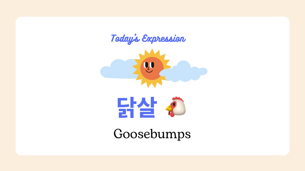 🇰🇷 Today's expression 닭살 : Chicken skin ? 🐓의 썸네일 이미지