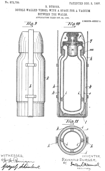 <b><i>Figure.3 </i></b>라인홀트 부르거의 보온병 특허