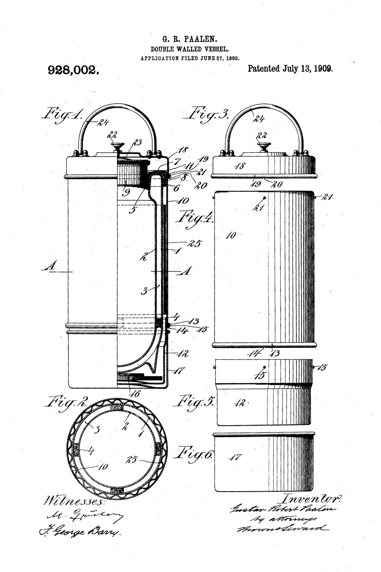 <i><b>Figure.4 </b></i>구스타프 팔렌의 1909년 개선된 보온병 특허