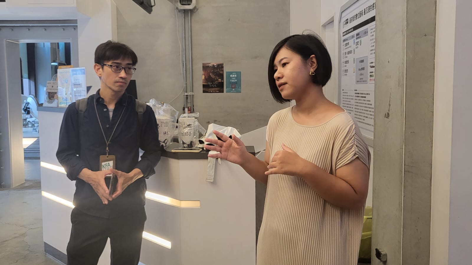 가오슝 필름아카이브에서 VR 프로그램을 담당하고 있는 Kuan-jen Wang과 VR 필름랩의 큐레이터 Charlotte