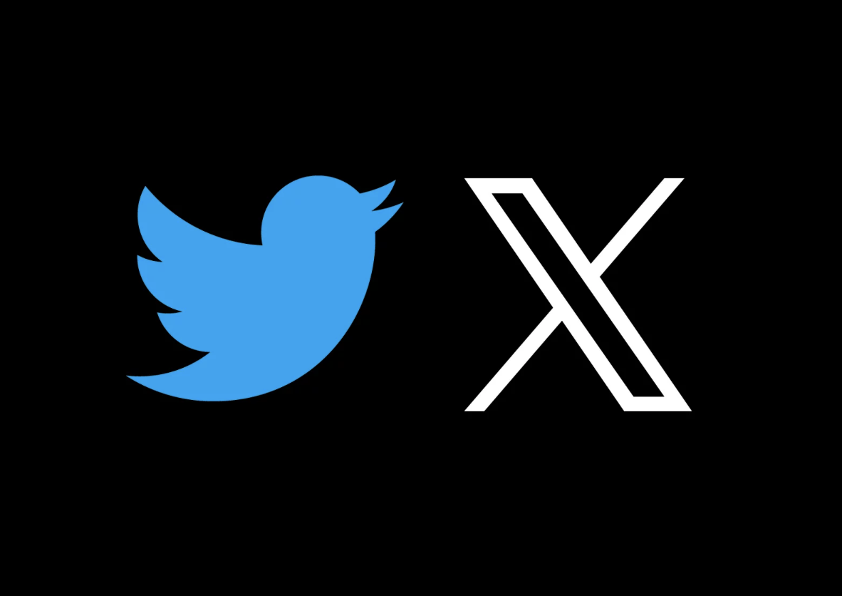 트위터의 로고 파랑새와 새로운 로고 X