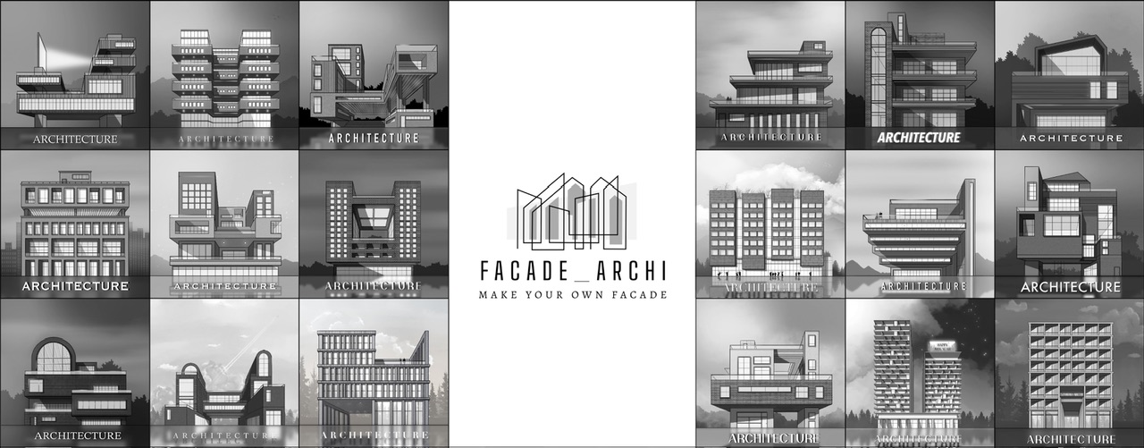 건축 파사드 일러스트