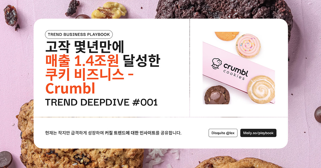 고작 몇년만에 연매출 1.4조원 달성한 쿠키 비즈니스:Crumbl의 썸네일 이미지