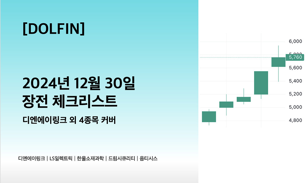 🐬[DOLFIN] 12월 30일 장전 체크리스트의 썸네일 이미지