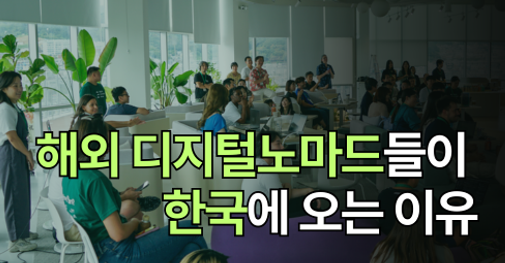 해외 디지털노마드들이 한국에 오는 이유의 썸네일 이미지