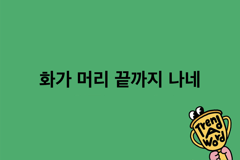 [Trend A Word #442] 화가 머리 끝까지 나네 화 : 160의 썸네일 이미지