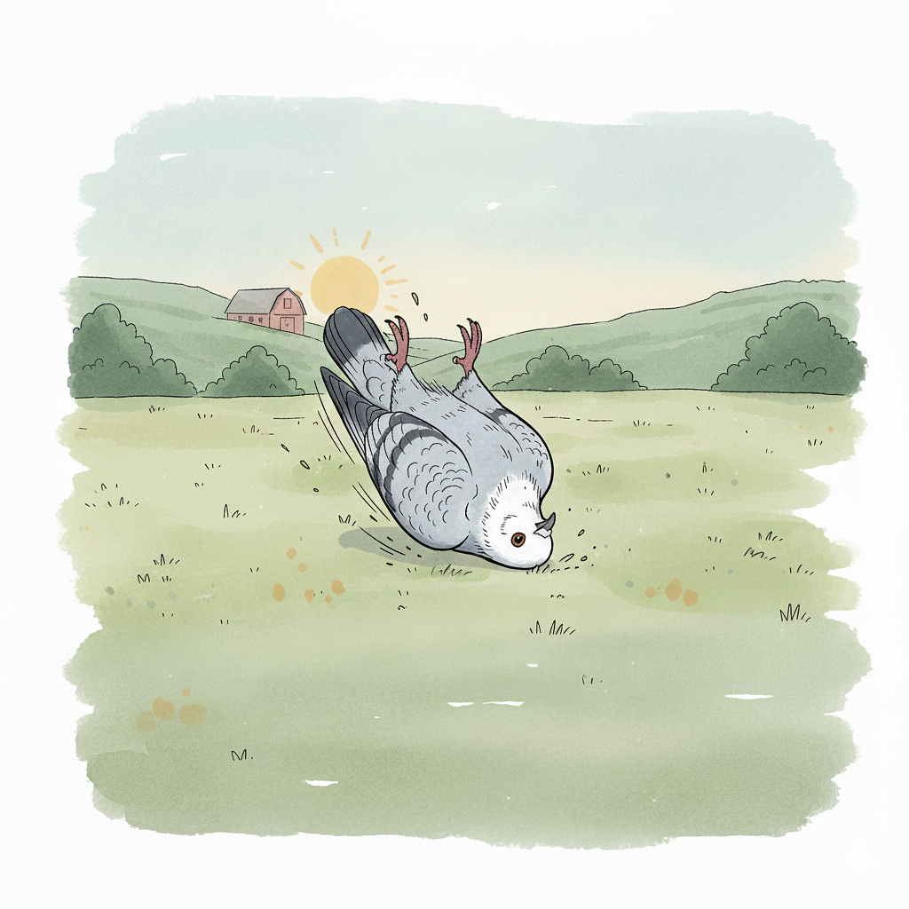 날지 않고 공중제비를 도는 비둘기들의 썸네일 이미지