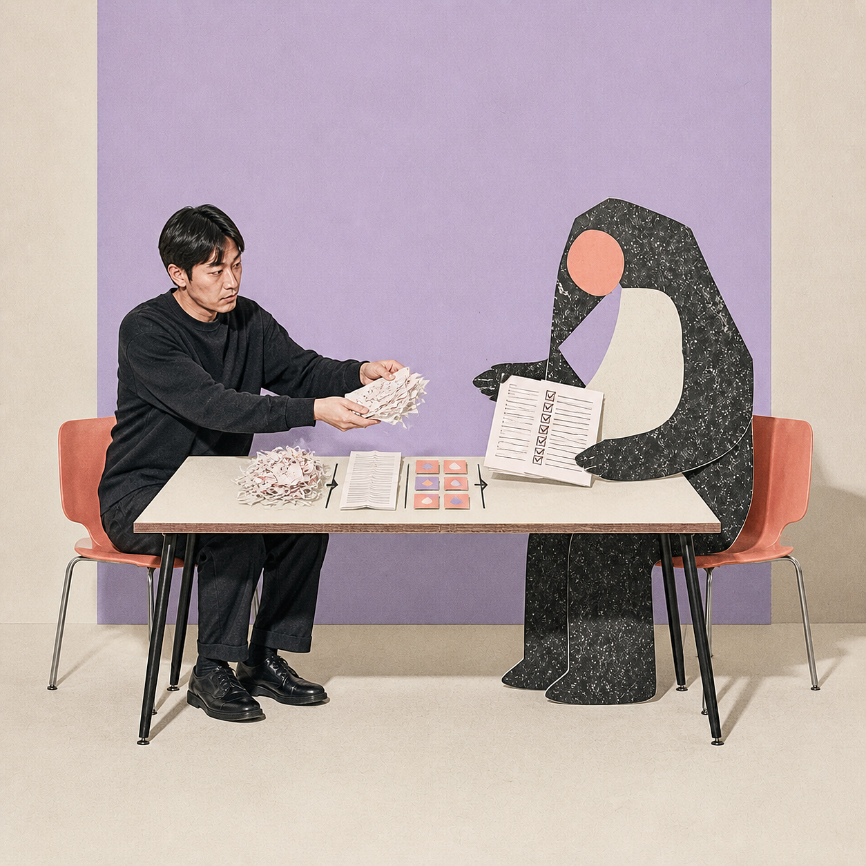 내 AI 가 생각하는 AI 친해지길 바래. 혹시 왼쪽이 나? 설마 오른쪽이 너??