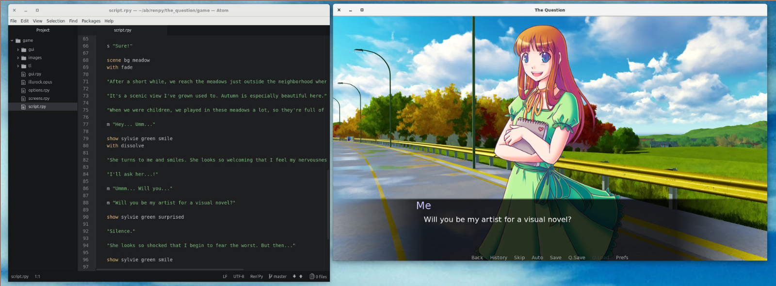 렌파이로 개발중인 게임