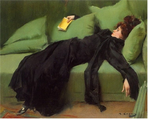 라몬 카사스(Ramon Casas)_무도회가 끝난 후. 퇴폐적인 젊은 여인(Jove Decadent. Després del ball), 1899