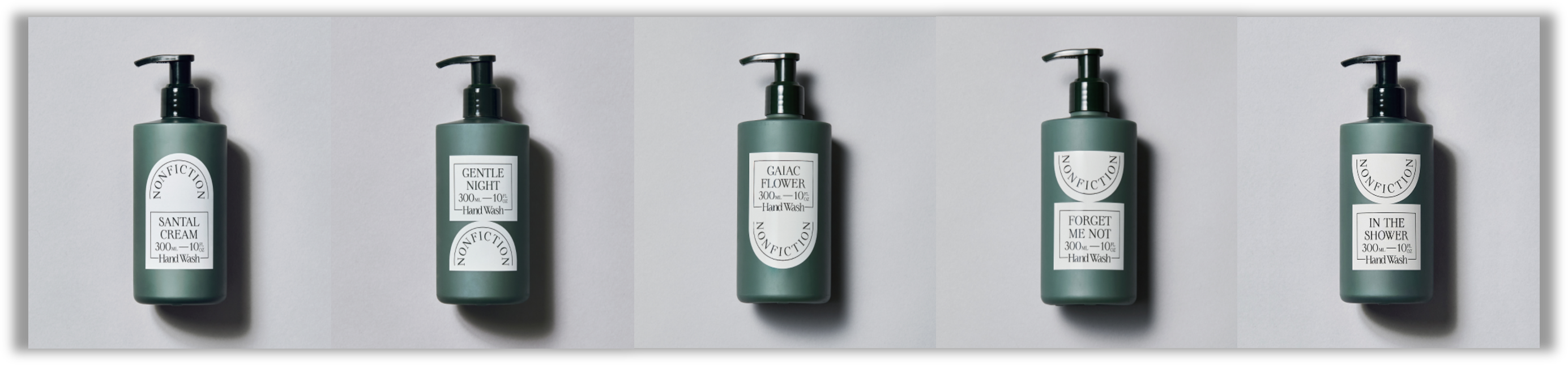 논픽션 상탈크림 / 젠틀나잇 / 가이악플라워 / 포겟미낫 / 인더샤워 (출처 : 논픽션)