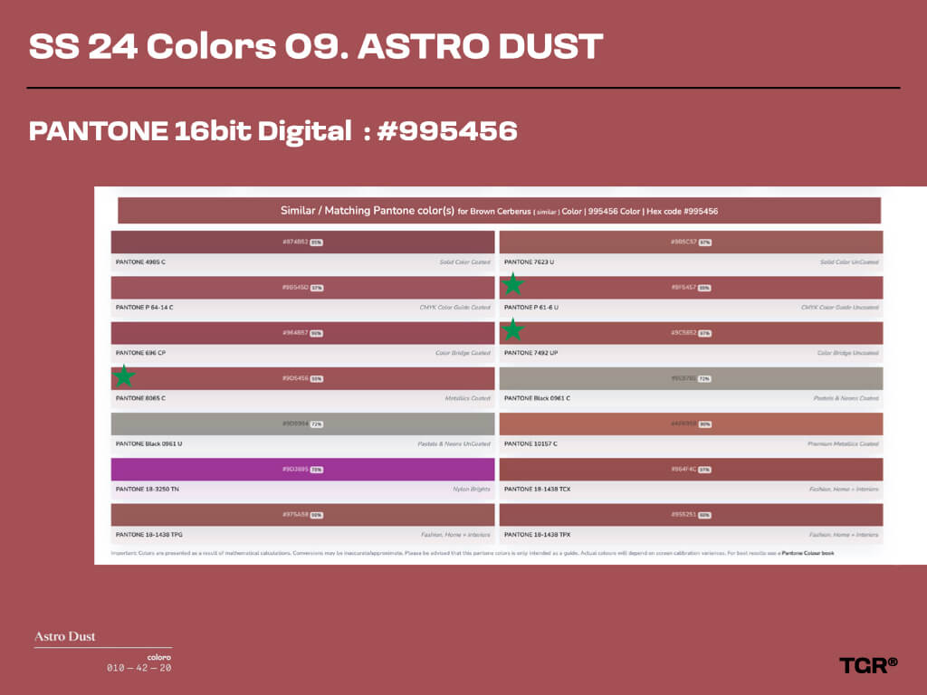 아스트로 더스트 Astro Dust | PANTONE 16bit Digital : #995456